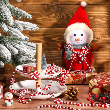 10 Feet Christmas Candy Garland Peppermint Candy Garland Christmas Decorations Fake Crystal Candy Decor Christmas Tree Garland for Xmas Home Christmas Home Decoration (Classic Style) (Red and White)
