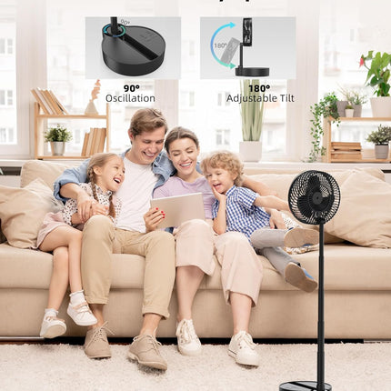 Koonie 10000Mah Portable Fan, 8 Inch Foldable Stand/Desk Fan Up To 20 Hours Night Light Battery Powered Fan Cordless Height