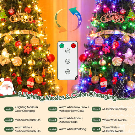Christmas String Lights for Tree, 400 LEDs 6.6FT x 16 Strands 9 Modes Waterproof Waterfall Fairy Twinkle Lights with Remote & Timer for Decor