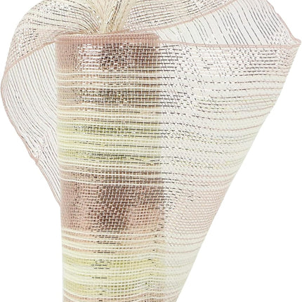 MEEDEE Christmas Mesh Ribbon for Wreath Gold Silver and Rose Gold Ombré Deco Mesh 10 Inch Christmas Metallic Mesh Crafts Supplies for Xmas Tree Garland Staircase Mailbox Centerpiece Swag (30 Feet)