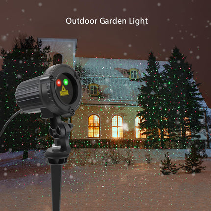 Laser Christmas Projector Lights Outdoor, Outdoor Garden Laser Lights, Landscape Lights with Red and Green Stars, IP65 Waterproof,Cold Resistant. Suitable for Holiday, Party, Garden Decorati