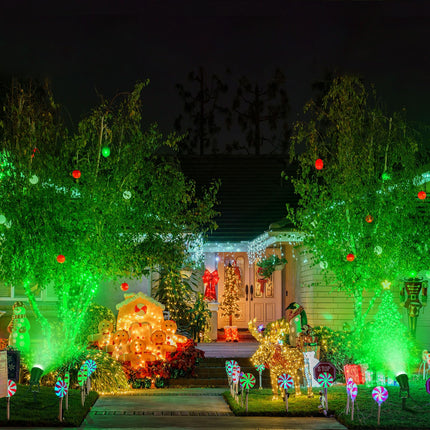 4 Pcs Christmas Spotlights Outdoor Green Spot Lights for Yard，Green Halloween Lights Green Landscape LED Lighting 12W IP66 Waterproof Spot Lights for Christmas Decorations St. Patrick's Day
