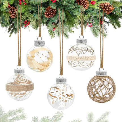20PCS Christmas Ball Ornaments 70mm/2.76" Large Clear Plastic Farmhouse Rustic Christmas Ornaments Hanging Christmas Tree Decorations Ornaments Set for Xmas Party Home Decor