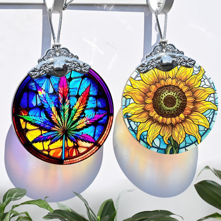 Maple Leaf Ornament Glass Hanging Ornament for Christmas, Thanksgiving, Birthday, Holiday Decorations and Xmas s Ideas