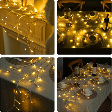 Enchanted Willow Vine Lights with Remote, Christmas Swags Decorations Indoor Room Decor with 40 Clips, 20 Branches 160 LEDs Lighted Willow Vine Lights for Walls Bedroom Home Decor