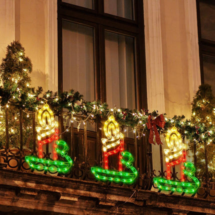 18" 50 Lighted Candle Christmas Light, Window Sculpture Decoration