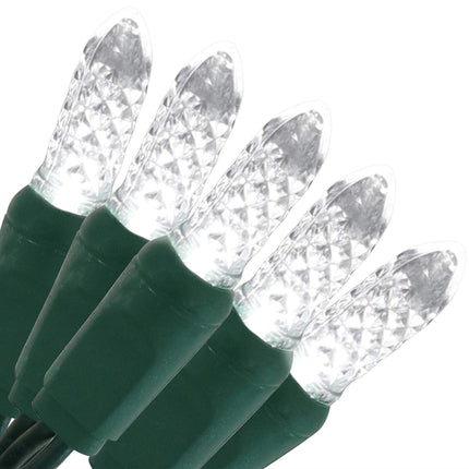 Sunnydaze 70-LED Christmas String Lights - M6 Faceted Style Bulbs - 21-Foot Lighted Length - Indoor/Outdoor - White