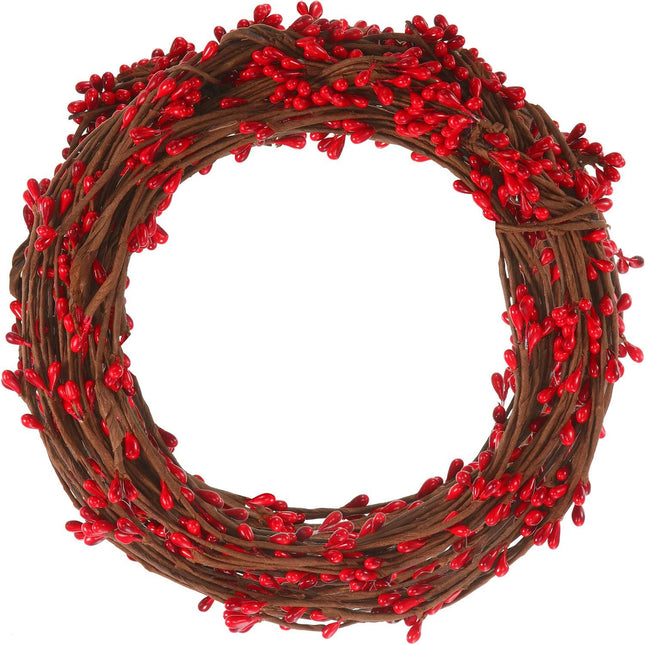 WILLBOND 64 Feet Ply Pip Berry Garland for Christmas Winter Indoor Outdoor Decor Head Wreaths Wedding Crowns(Red,30 Packs)
