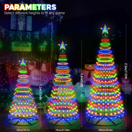 30+ Modes Smart Prelit Christmas Cone Tree with Lights - 4ft 119 LED App Control Color Changing Light Show Trees with Remote Timer Music Sync for Indoor Outdoor Yard (Green Body)