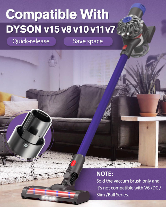Vacuum Attachments For V15 V8 V7 V10 V11, Hardwood Floor Attachment, Soft Roller Brush Head With Led Light, 00103A