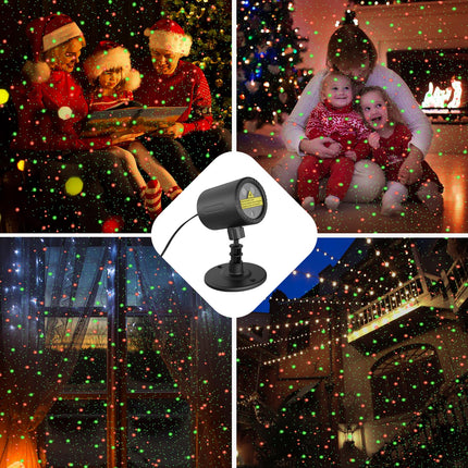 Christmas Projector Lights, ZBPP Star Show LED Lights Red and Green Outdoor IP65 Waterproof, 3 Modes RF Remote Control, Landscape Decoration for Xmas Yard Holiday Party