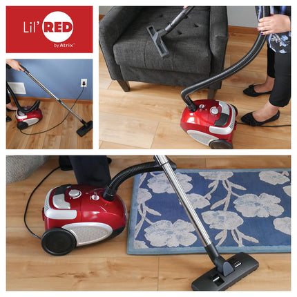 Ahsc1 Atrix Lil Red Canister Vacuum Portable Canister Vacuum W 2 Quart Hepa Filter & Variable Speed Motor
