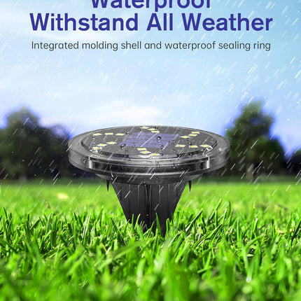 Nfesolar Solar Ground Lights Outdoor Waterproof 18 Leds, 6 Pack Bright Flat Solar Lights Outdoor, Solar Garden Lights For Pathway