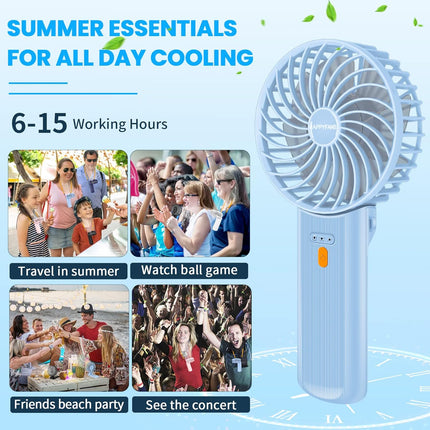 3In1 Portable Fan, 4 Speed Handheld Fan, Personal Mini Desk Fan With Bendable Handle, Lightweight Neck Fan With Neck Strap, Usb