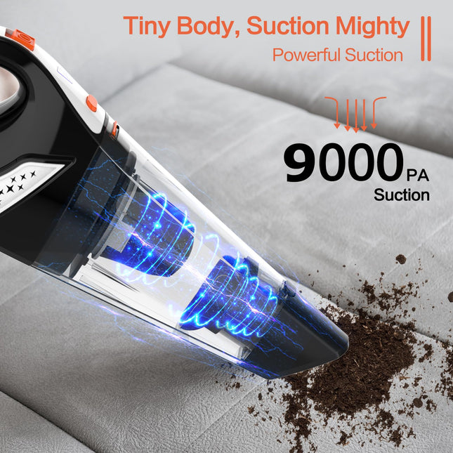 Hihhy Handheld Vacuum Cordless Car Vacuum Cleaner Rechargeable Lightweight Hand Held Small Portable Vac With Usbc Cable For Home, Car