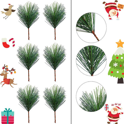 70 Pieces Artificial Pine Needles Branches 3.9 x 3.1 Inches Small Pine Twigs Stems Picks Green Plants Pine Needles Fake Greenery Pine Picks for Christmas Garland Wreath Holiday Garden Decoration