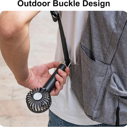 Portable Handheld Fan, 2200 Mah Usb Rechargeable Personal Fan, Battery Operated Small Fan With 3 Speeds For Outdoor Indoor Travel