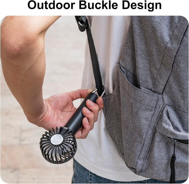 Portable Handheld Fan, 2200 Mah Usb Rechargeable Personal Fan, Battery Operated Small Fan With 3 Speeds For Outdoor Indoor Travel