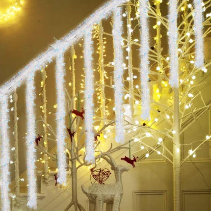 26.2 Feet Iridescent White Holiday Tinsel Garland for Christmas, Birthday, Weddings, Party Decorations, Xmas Foil Tinsel Garland for All-Season Home Indoor Outdoor Party Supplies(Iridescent White)