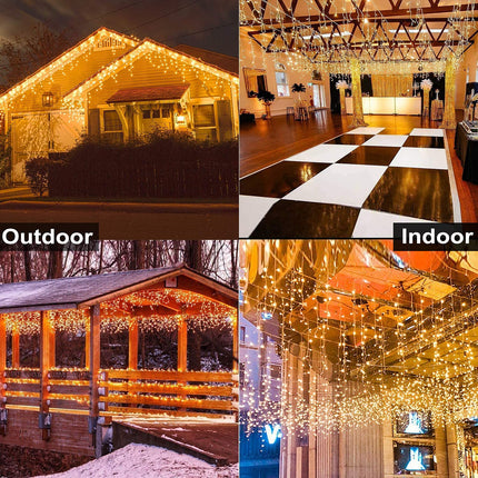 Toodour 35.4ft 432 LED String Lights with 72 Drops, Twinkle Fairy Lights for Xmas, Parties, Holidays - Warm White