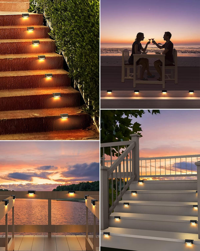 Deck Lights Solar Powered, 20 Pack Solar Deck Lights Outdoor Waterproof Led，Step Lights Solar Powered Used Outside, Solar Lights