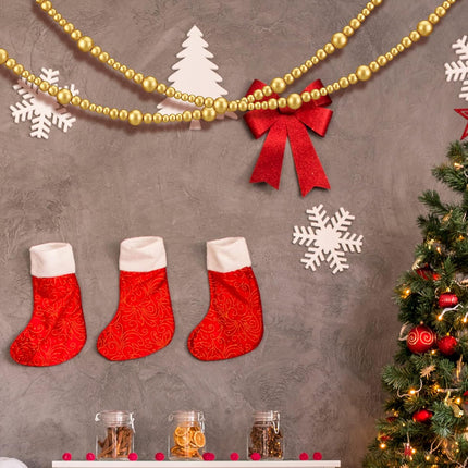 27feet Christmas Wooden Beads Wood Garland for Christmas Tree Bobo Christmas Holiday Decoration Boho Wall Hanging Farmhouse Home Decor Rustic(Gold)
