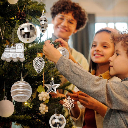 Elegant 60mm Champagne Christmas Ball Ornaments, 55ct Shatterproof Set for Tree Decoration