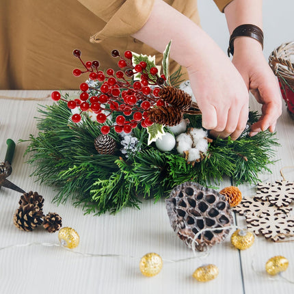 12 Pack Artificial Christmas Tree Picks, 12 Inch Assorted Red Berry Picks and Sprays for Christmas Tree Filler Floral Arrangement DIY Wreath Winter Holiday Season Décor