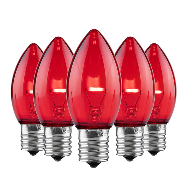 Set of 25 Holiday Lighting Outlet C9 LED Christmas Lights Red C9 LED Filament Lights C9 Christmas Light Bulbs for Indoor & Outdoor Use Traditional C9 LED Christmas Lights
