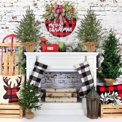 2 Ft prelit Tabletop Mini Christmas Tree with 50 LED,Small Frosted Lighted Artificial Pine Tree with Burlap Base,Pinecone Decoration,2 FT Miniature Farmhouse Xmas Tree Decor for Farmhouse Door