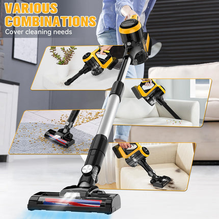 d Cordless Vacuum Cleaner For Dewalt 20V18V Battery, 6 In 1 Lightweight Stick Vacuum With Wall Mount, 150W 12Kpa Lightweight Vacuum Cleaner With Led Brush Head For Hardwood Floor Carpet