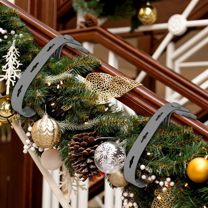 Suzile 12 Pcs Christmas Garland Hanger Gray Gray Garland Ties for Mantle Stretchable Reusable Garland Hooks for Xmas Garland Wreath Front Porch Fireplace Christmas Decoration