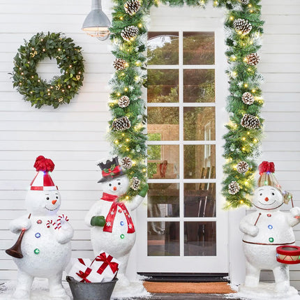 Artiflr 9Ft Artificial Christmas Pine Garland, Prelit Christmas Garland with Large Pine Cones for Holiday Season Mantel Fireplace Table Runner Centerpiece Decor