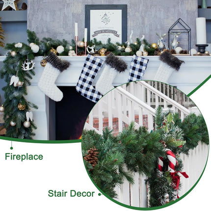 8.8FT Christmas Pine Garland,Deluxe Evergreen Holiday Garland for Indoor/Outdoor Décor, Xmas Decorations for Table, Mantel, Home & Office(300Heads)