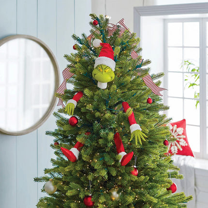 Christmas Tree Decoration, Elf Head, Arms and Legs for Christmas Tree, Stole Christmas Elf Stuffed Stuck Tree Topper Garland Ornaments (A)