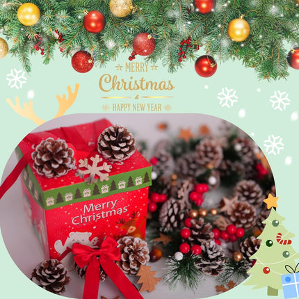 165PCS Christmas Pine Cones Berry Pine Branch Set White Christmas Decorations with Christmas Bows Snowflake for DIY Christmas Tree, Christmas Table Decorations, Wreath Decorations Supplies Christmas
