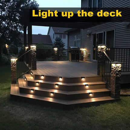 Solar Deck Lights Outdoor, 16 Pack Solar Step Lights Led Waterproof Patio Decor Solar Lights For Outside Railing, Stairs, Fence