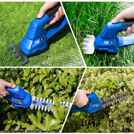 Cordless Grass Shears & Shrub Hedge Trimmer, 2 in 1 Electric Handhled Hedge Clippers 20V Grass Cutter Trimmer with Rechargeable Lithium-Ion Battery and Charger, Plastic Cover Included