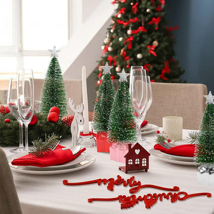 Mini Christmas Tree with Lights, 4 Pack Tabletop Christmas Tree with Lights for Christmas Decorations Indoor Xmas Holiday Party, Christmas Centerpieces for Tables (4)