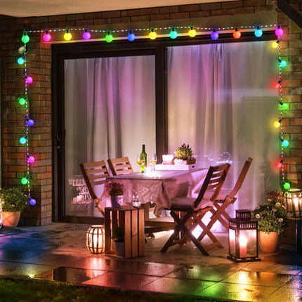 ALOVECO 41ft 100 LED Christmas String Lights Outdoor Indoor USB Plug RGB Color Changing String Lights with 20G40 Bulbs IP65 Waterproof Christmas Lights with Remote for Xmas Tree Camping Patio Yard