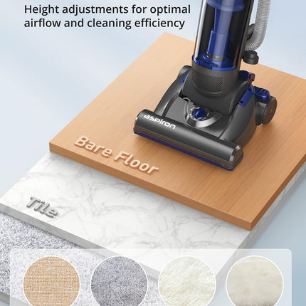 Upright Vacuum Cleaner, Aspiron 1200W 25Kpa 5Mode Bagless Vacuum Cleaner With Crevice Tool & Extension Wand,3L Dust Cup With Hepa Filter, Upright Vacuum For Carpet, Pet Hair,Hard Floor,Tile Particles