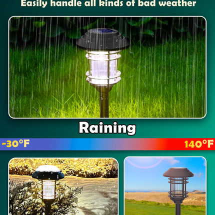 Solar Lights Outdoor Waterproof, 8 Pack LED Solar Garden Lights for Yard, Patio, Walkway, Landscape, Planter
