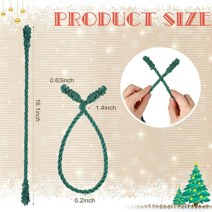 Christmas Garland Ties Christmas Decorative Twist Ties Reusable Banister Ties for Garland Home Party Decoration, 16.1 Inch (30 Pieces)