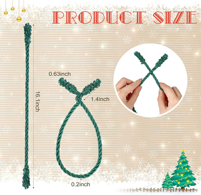 Christmas Garland Ties Christmas Decorative Twist Ties Reusable Banister Ties for Garland Home Party Decoration, 16.1 Inch (30 Pieces)