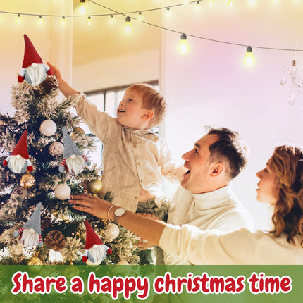 Houwsbaby 6pcs Little Swedish Gnome Christmas Tree Decorations Kit Xmas Pendants Handmade Plush Tomte Nisse Small Scandinavian Nordic Hanging Décor Holiday Ornament Party Accessories 7.5''