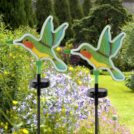 Solar Hummingbird Lights 2PCS,Solar Outdoor Garden Decoration, Neon Solar Garden Stake Lights, Christmas Garden Light Decor, Waterproof Garden Outdoor(2pcs - Hummingbird)
