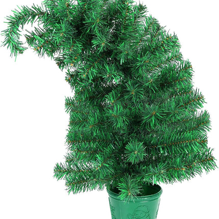 CCINEE 2Ft Artificial Christmas Tree, Green Mini Bendable Tabletop Hinged Christmas Tree with Plastic Stand 120 Branch Tips for Xmas Party Supplies Home Indoor Decoration