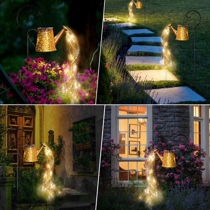 Solar Watering Can Lights,Solar Lights Outdoor Garden Decor,Large Hanging IP65 Waterproof Solar Lantern Landscape Lights Outside Decor for Garden Yard Pathway Christmas s for Mom Birthday