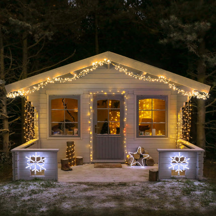 JMEXSUSS Warm White Cluster Christmas Lights Plug in, 27ft Connectable 400 LED Cluster Lights Outdoor Waterproof with Remote, 8 Modes Christmas Tree Lights for Christmas Tree Wreath