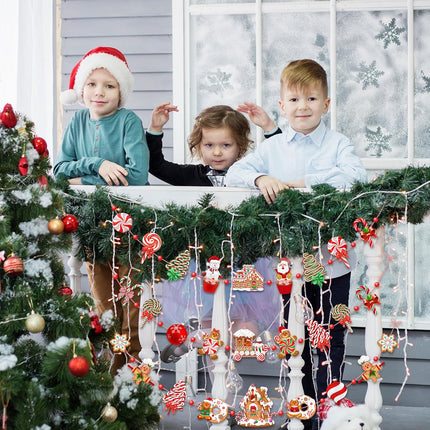 Blulu Christmas Garlands Christmas Banners Gingerbread Christmas Decorations Candy Garland Ornaments for Christmas Tree Home Kitchen Wall Decor (Candy,9 ft)